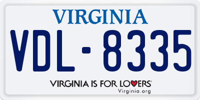 VA license plate VDL8335