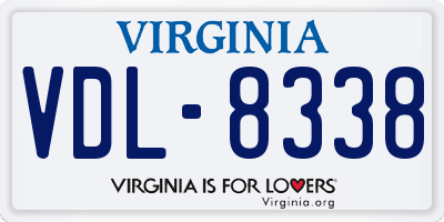 VA license plate VDL8338