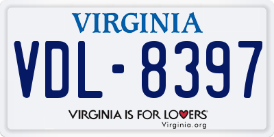 VA license plate VDL8397