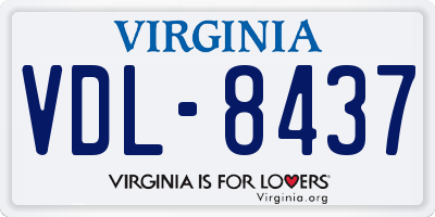 VA license plate VDL8437