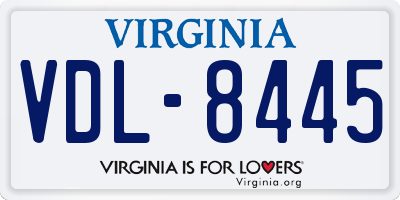 VA license plate VDL8445