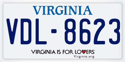 VA license plate VDL8623