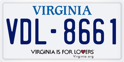 VA license plate VDL8661