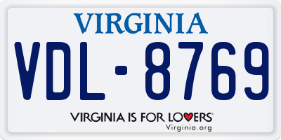 VA license plate VDL8769