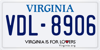VA license plate VDL8906