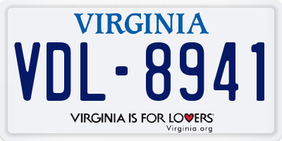 VA license plate VDL8941