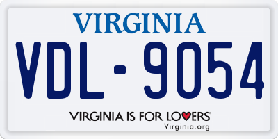 VA license plate VDL9054