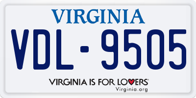 VA license plate VDL9505