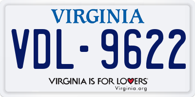 VA license plate VDL9622