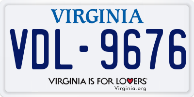 VA license plate VDL9676
