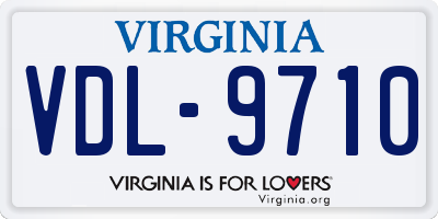 VA license plate VDL9710