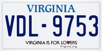 VA license plate VDL9753