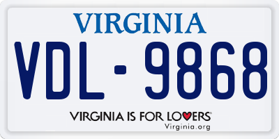 VA license plate VDL9868