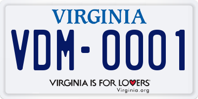 VA license plate VDM0001