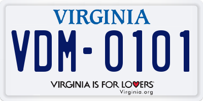 VA license plate VDM0101