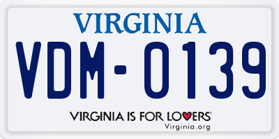 VA license plate VDM0139