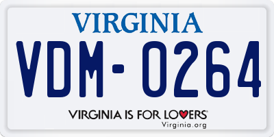 VA license plate VDM0264