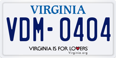 VA license plate VDM0404
