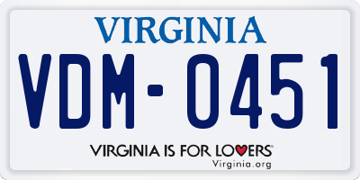 VA license plate VDM0451
