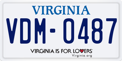 VA license plate VDM0487