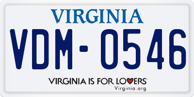 VA license plate VDM0546