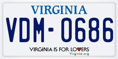 VA license plate VDM0686