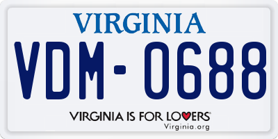 VA license plate VDM0688