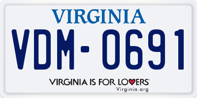 VA license plate VDM0691