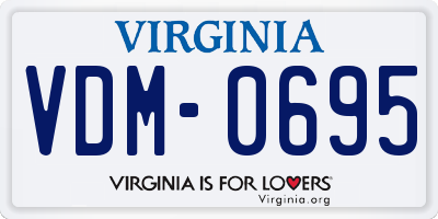 VA license plate VDM0695