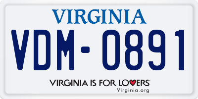VA license plate VDM0891
