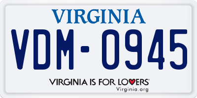 VA license plate VDM0945