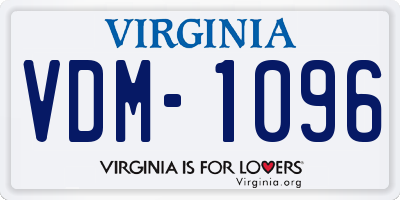 VA license plate VDM1096