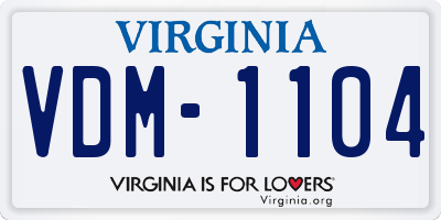VA license plate VDM1104
