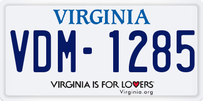 VA license plate VDM1285