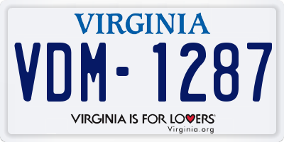 VA license plate VDM1287