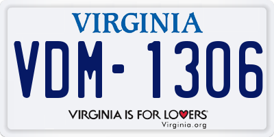 VA license plate VDM1306