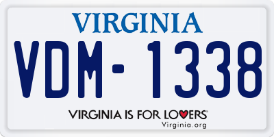 VA license plate VDM1338