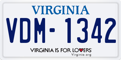 VA license plate VDM1342