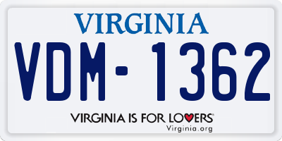 VA license plate VDM1362