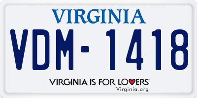 VA license plate VDM1418