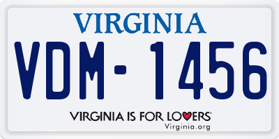 VA license plate VDM1456