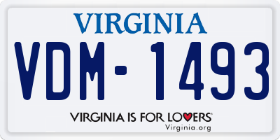 VA license plate VDM1493