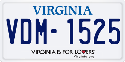 VA license plate VDM1525
