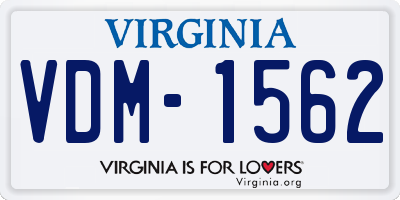 VA license plate VDM1562