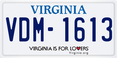 VA license plate VDM1613
