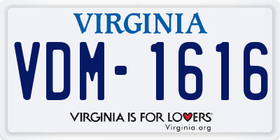 VA license plate VDM1616