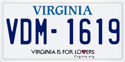 VA license plate VDM1619