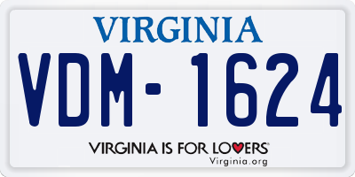 VA license plate VDM1624