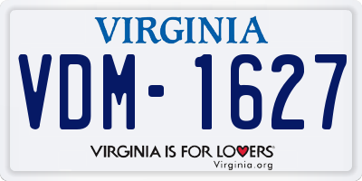 VA license plate VDM1627