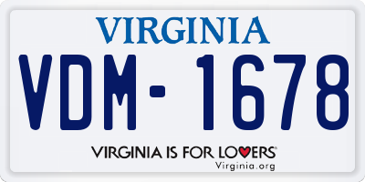 VA license plate VDM1678
